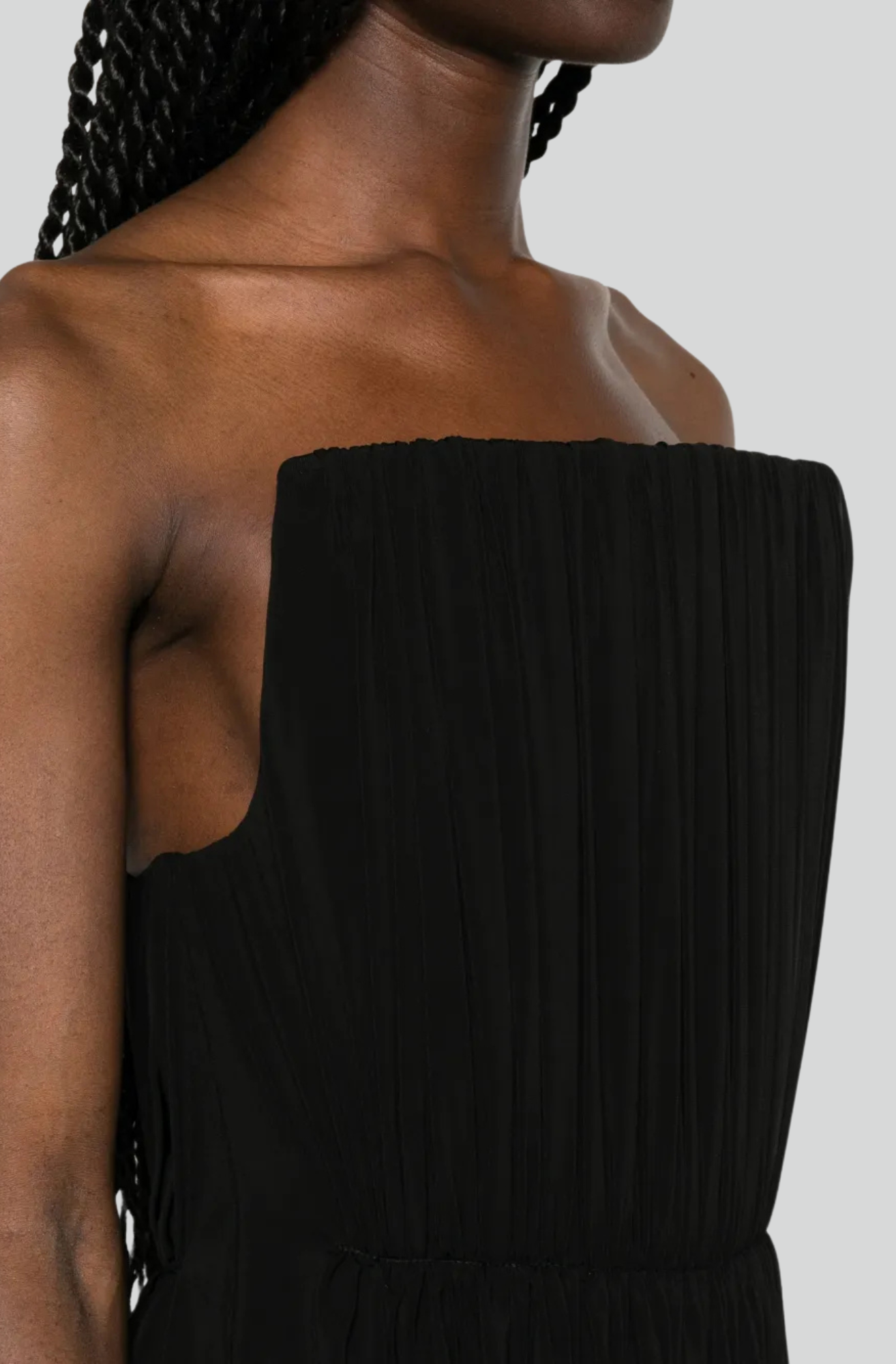 CREPE JERSEY SQUARE NECK GOWN