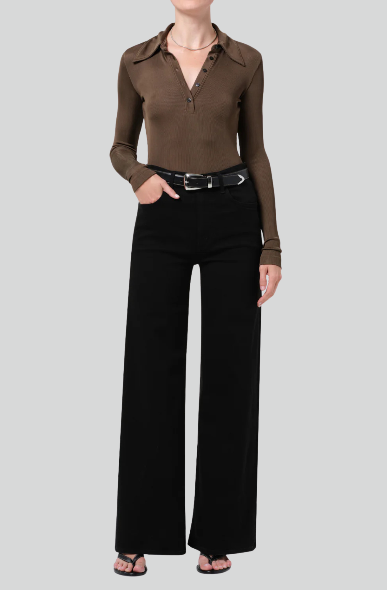 LYRA LONG WIDE LEG PLUSH BLACK