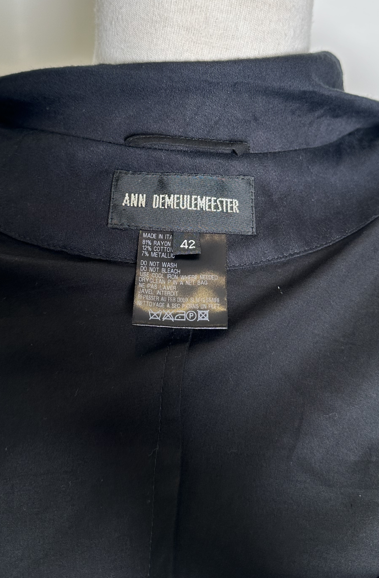 ANN DEMEULEMEESTER EMBELLISHED DRAPED JACKET