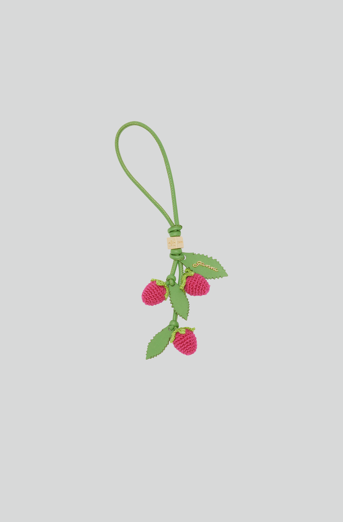 RASPBERRY FLOWER BAG CHARM