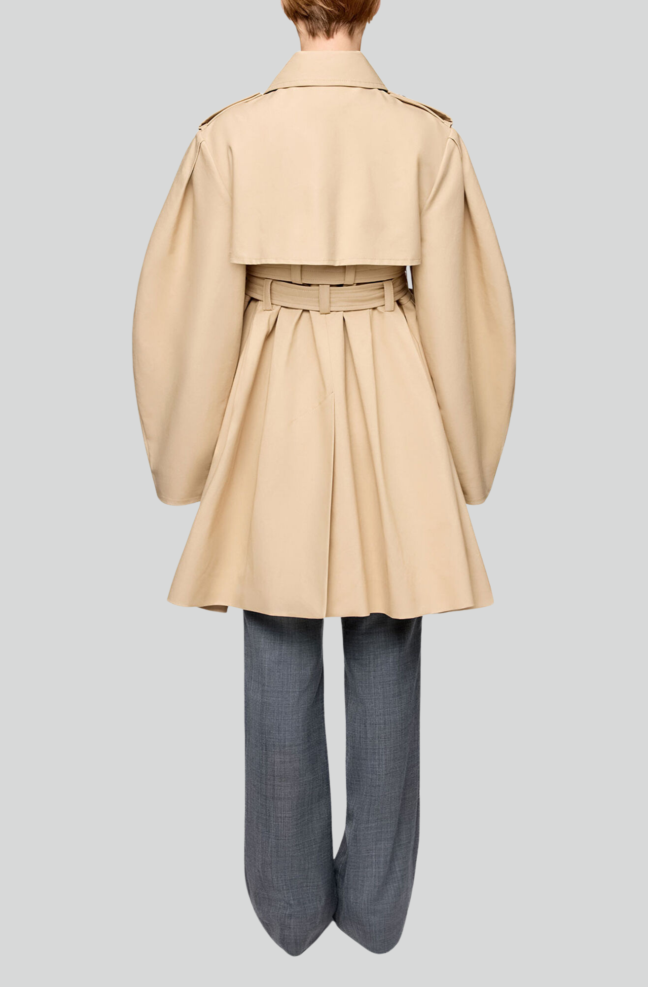 DOUBLE COTTON PEPLUM TRENCH