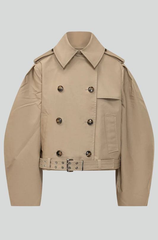 DOUBLE COTTON BELTED JACKET