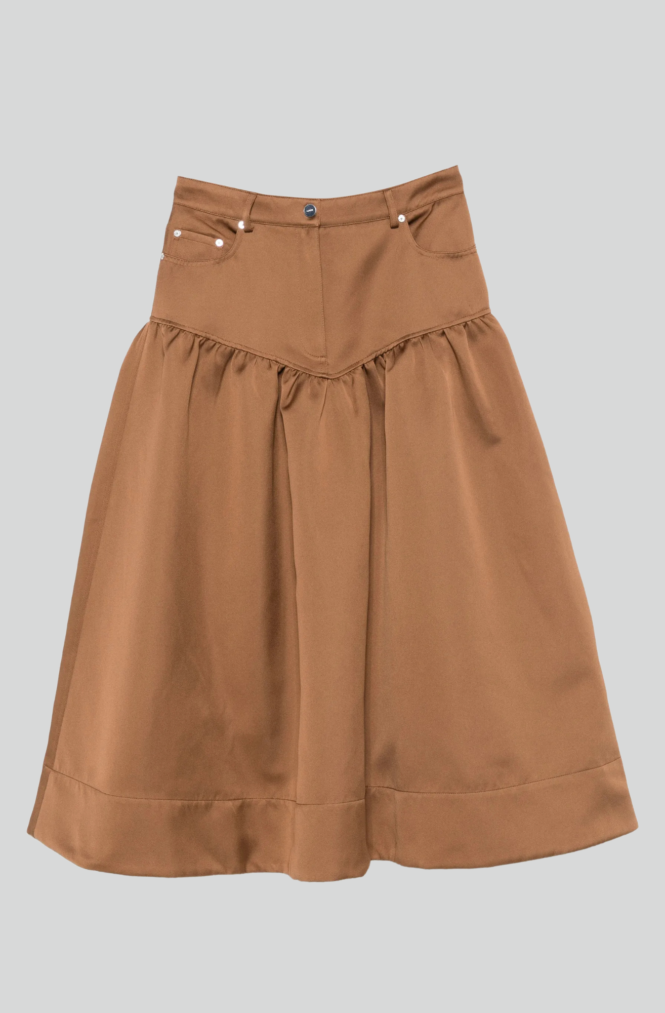 DUCHESSE TWILL FLARE SKIRT CINNAMON