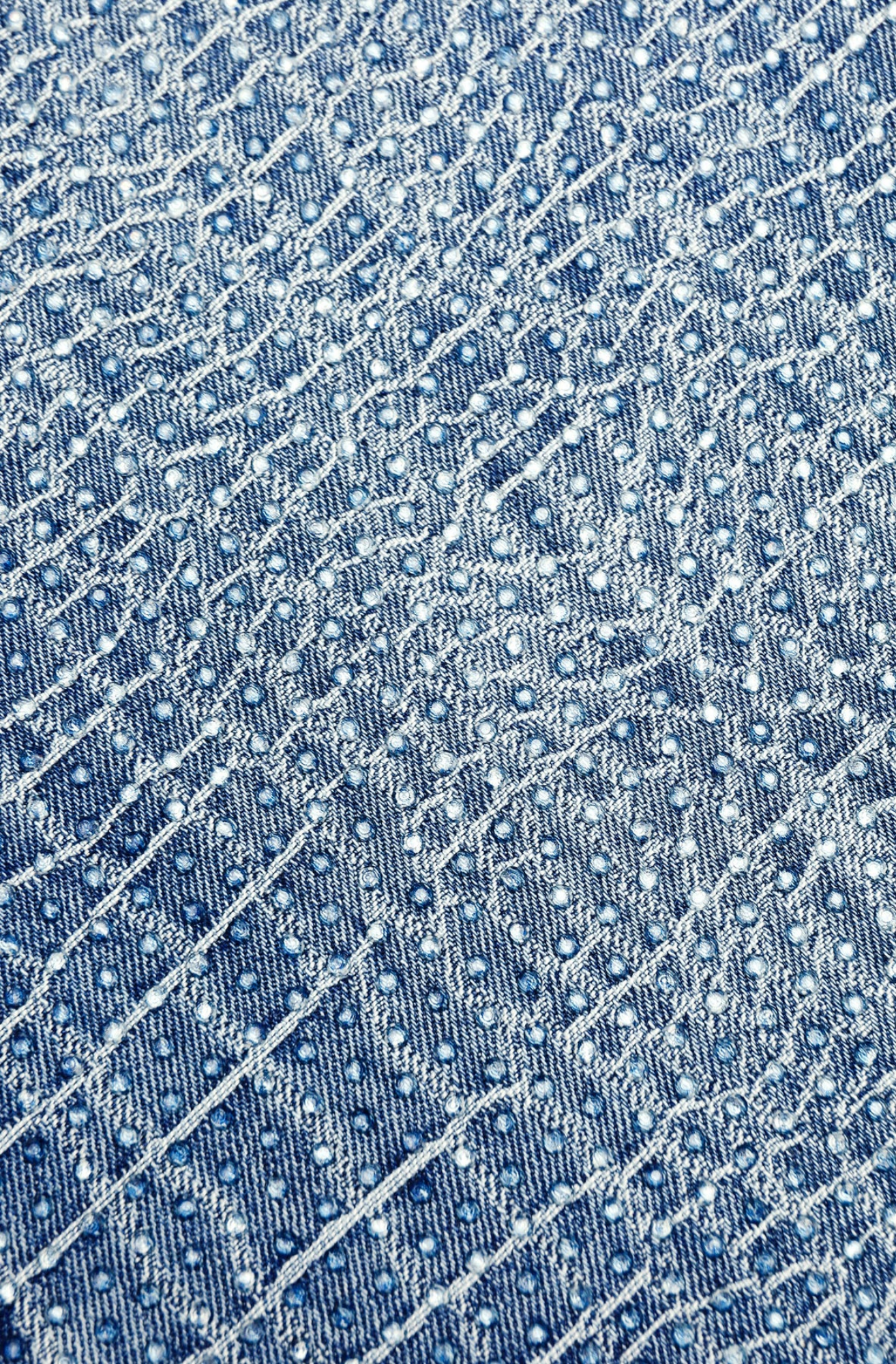 RHINESTONE CROC EFFECT WIDE LEG JEAN