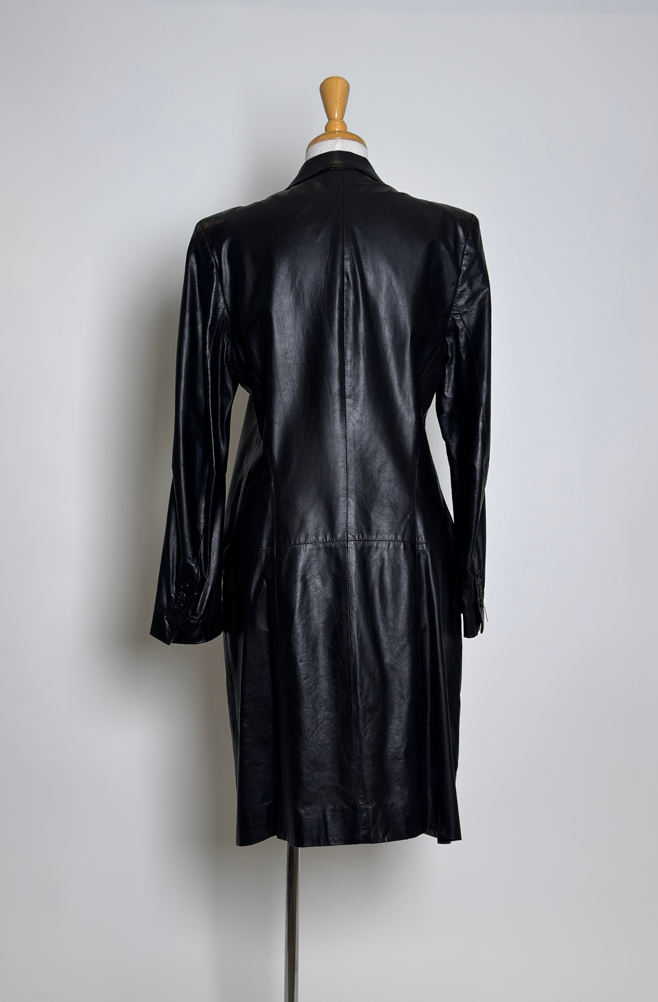 ANN DEMEULEMEESTER NOMIE LEATHER TAILORED LONG COAT