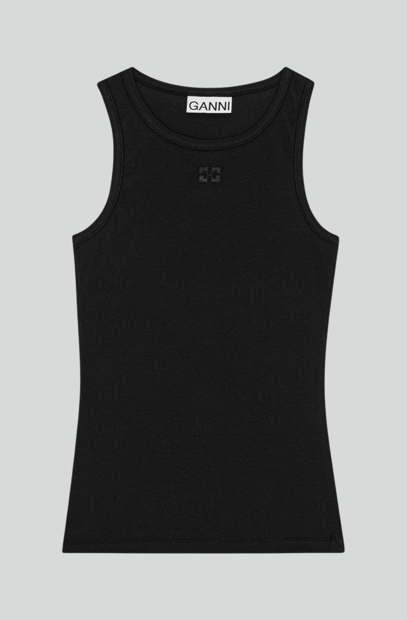 BLACK SOFT COTTON RIB TANK TOP