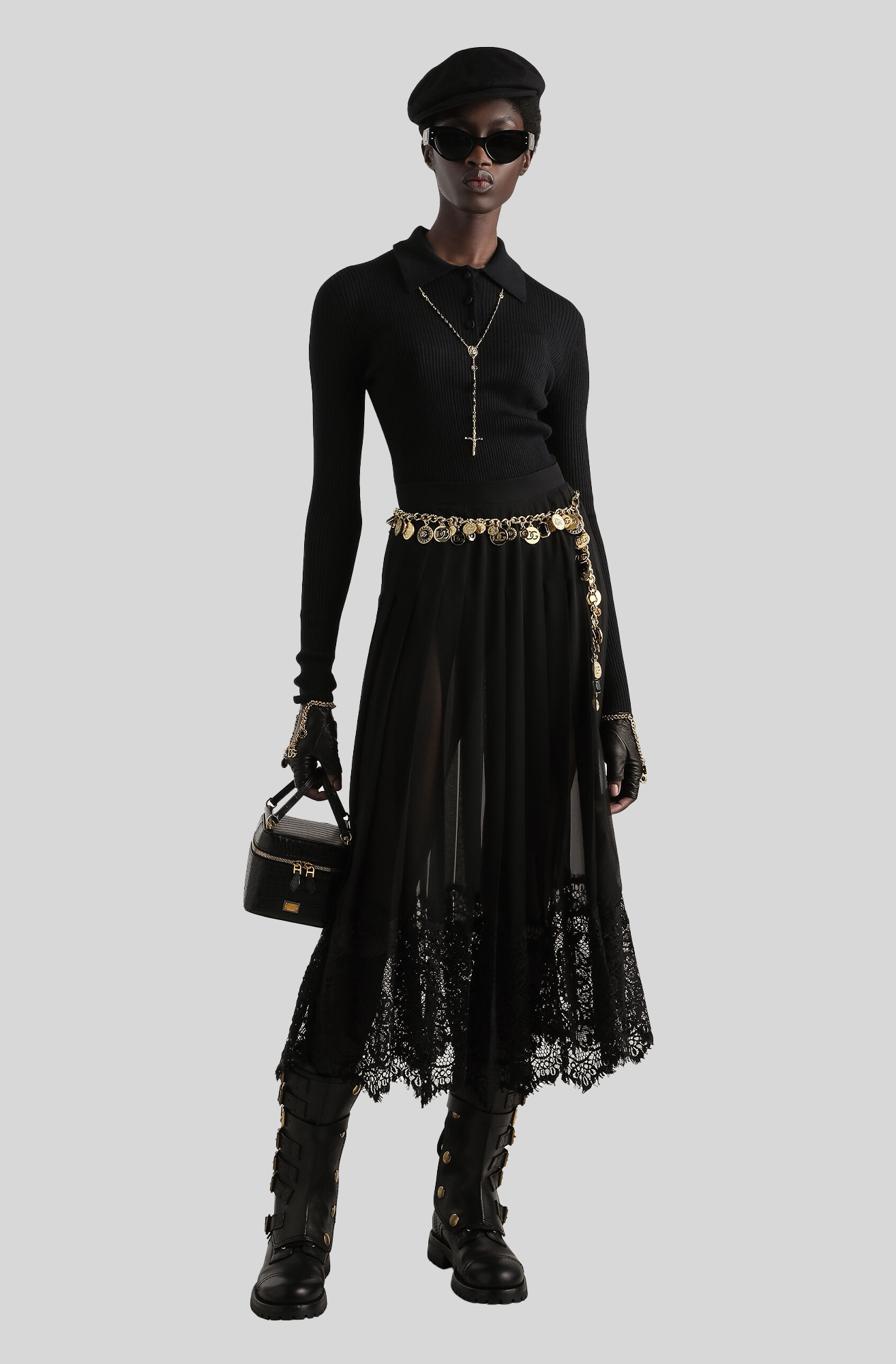 PLEATED CHIFFON SKIRT