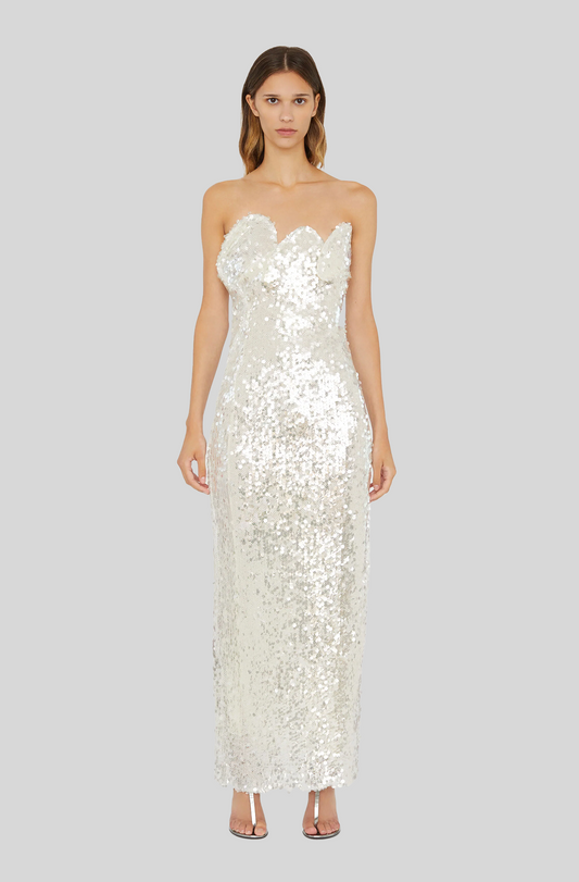 OPALINE SEQUIN STRAPLESS GOWN