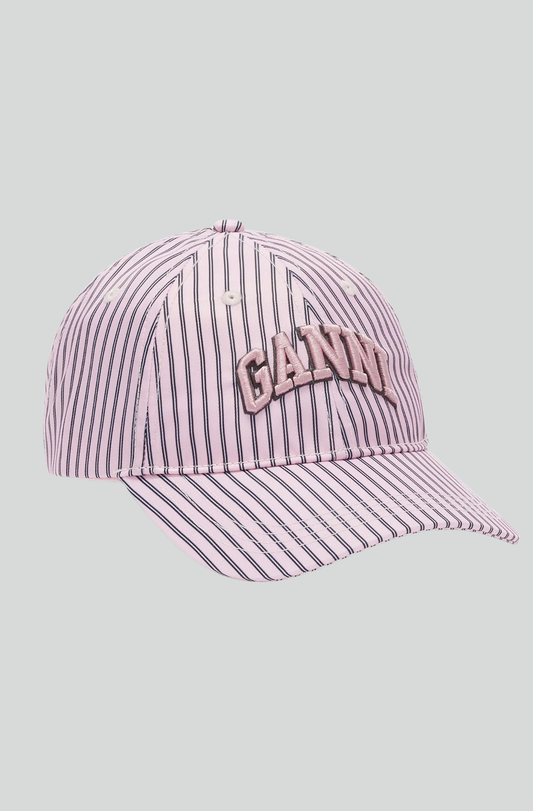 PINK PINSTRIPE PRINTED NYLON CAP