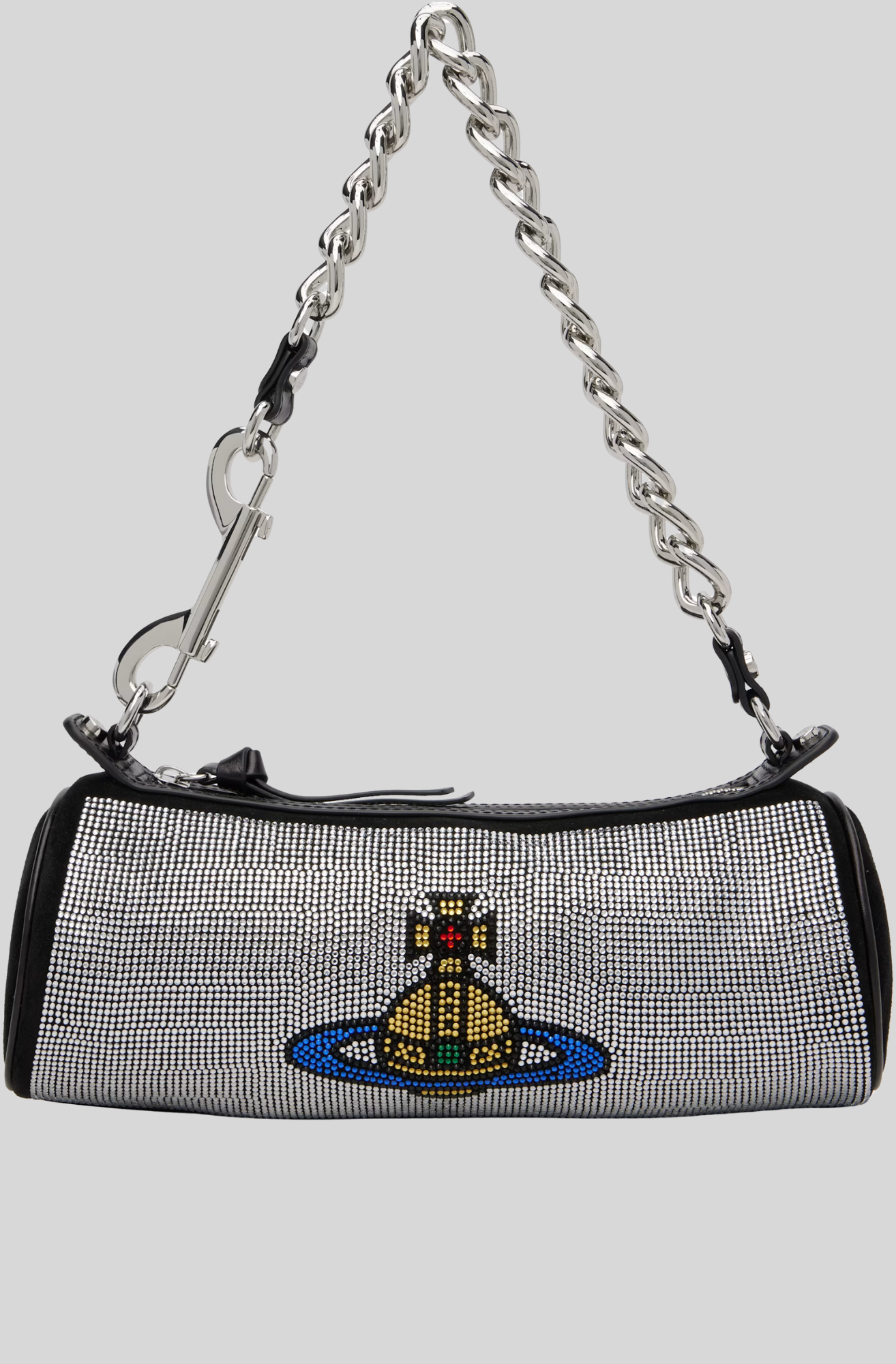 CINDY CYLINDER BAG SILVER