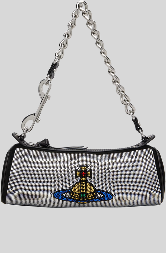 CINDY CYLINDER BAG SILVER