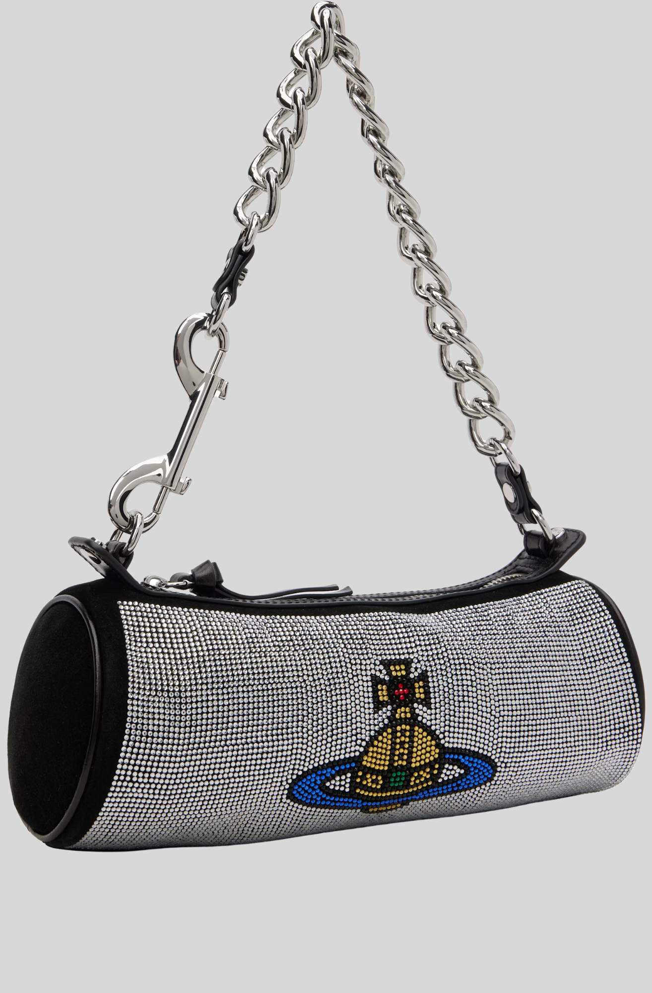 CINDY CYLINDER BAG SILVER