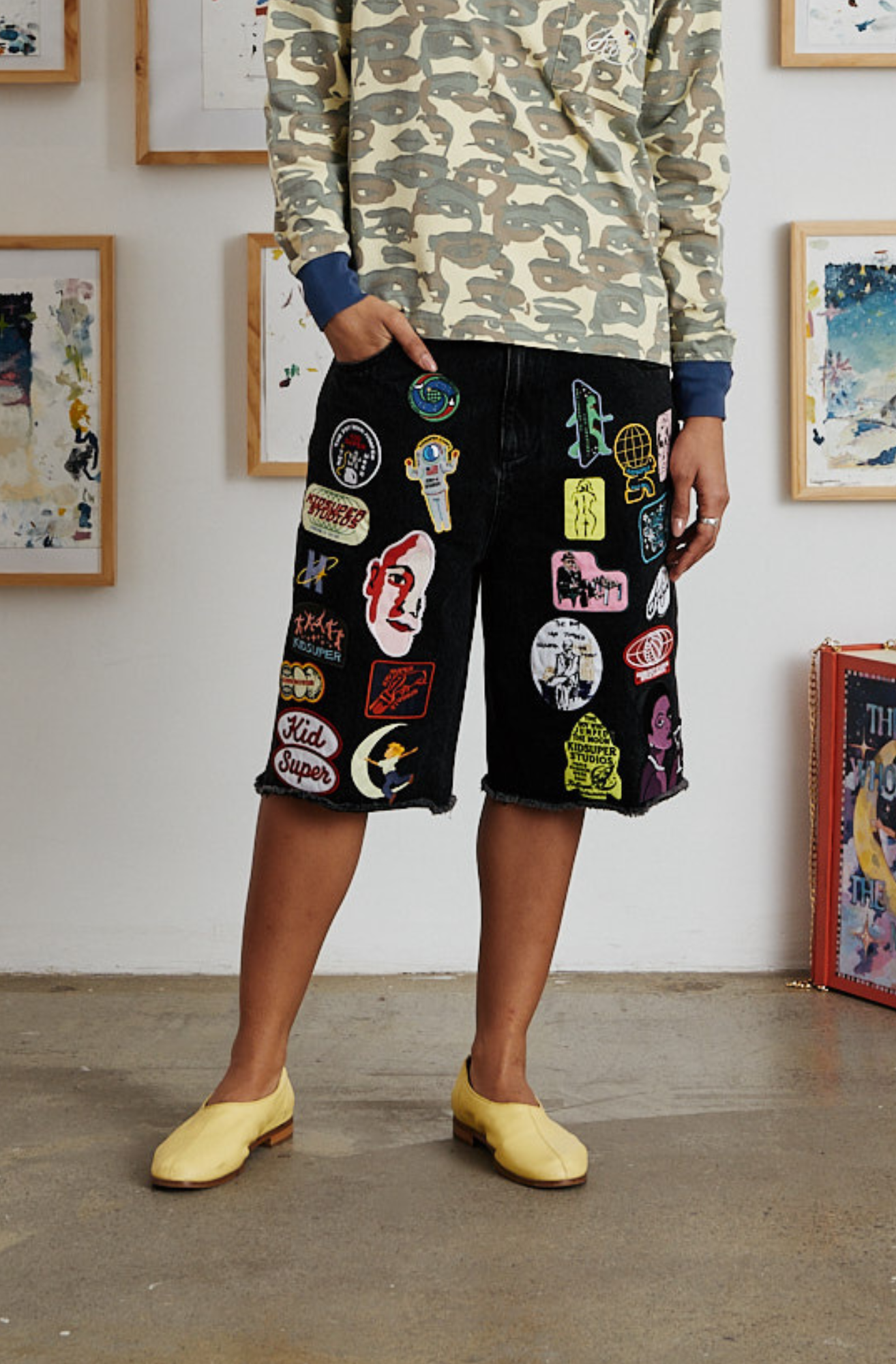 PATCHES DENIM SHORTS
