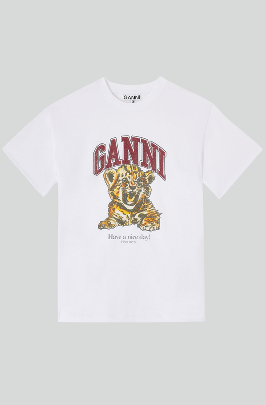WHITE BEADED TIGER T-SHIRT