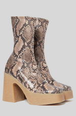 Load image into Gallery viewer, SKYLA ALTER PYTHON CHUNKY PLATFORM ANKLE BOOTS
