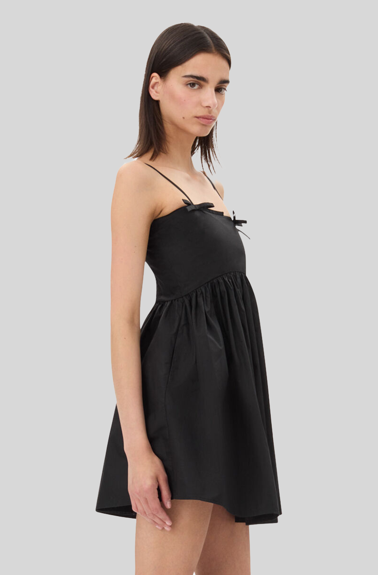 COTTON POPLIN STRAP DRESS