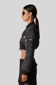 CUT-OUT CROPPED BOMBER JACKET