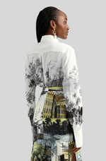Load image into Gallery viewer, PRINTED CREPE DE CHINE SHIRT AND IVETS MIDI SKIRT SET
