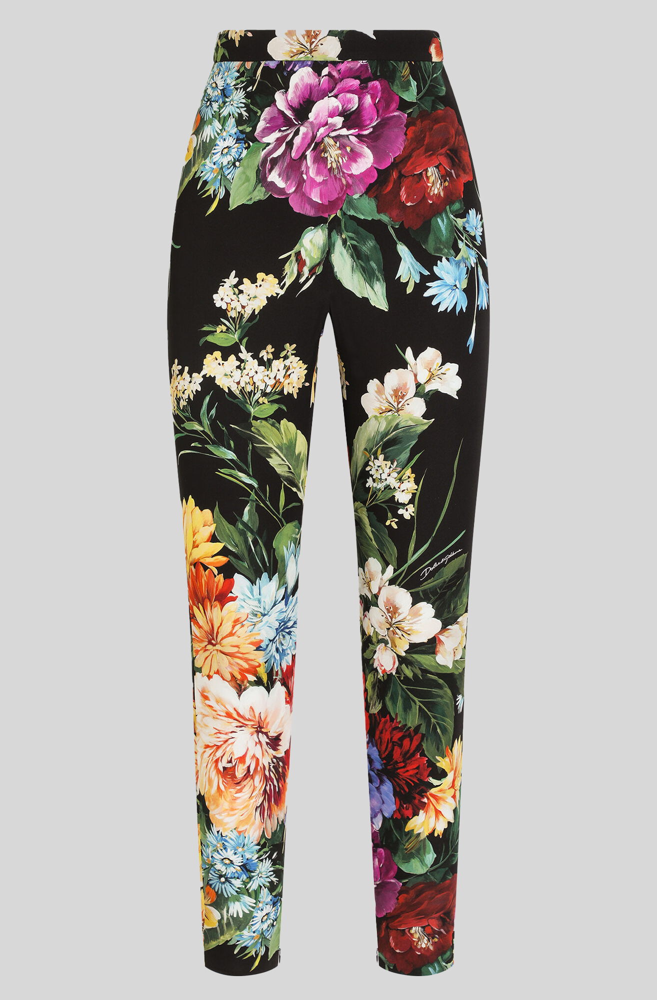 FLOWER BOUQUET-PRINT CHARMEUSE PANTS