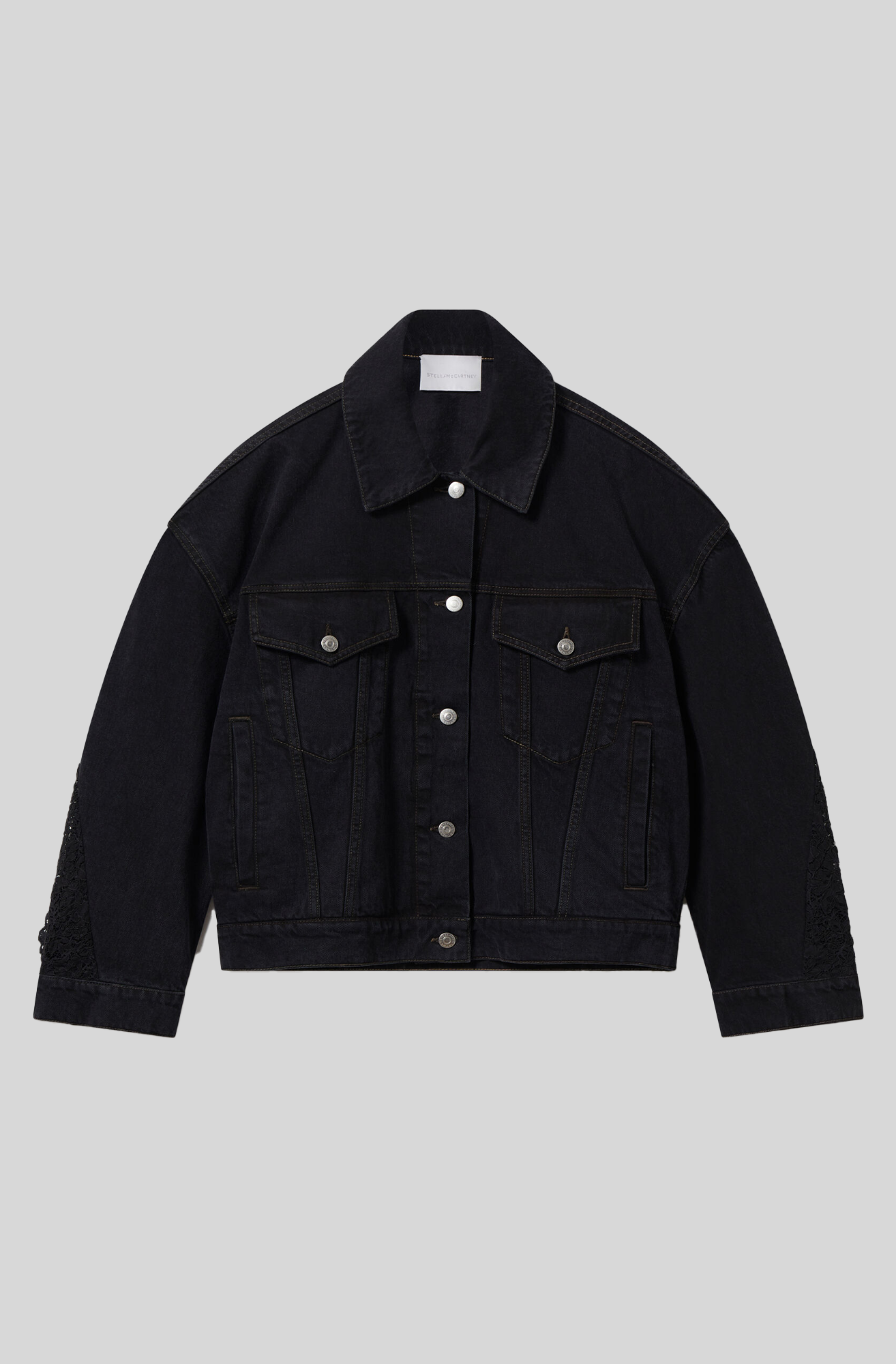 LACE PANELLED DENIM JACKET