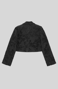 BOUCLE JACQUARD SUITING CROPPED BLAZER