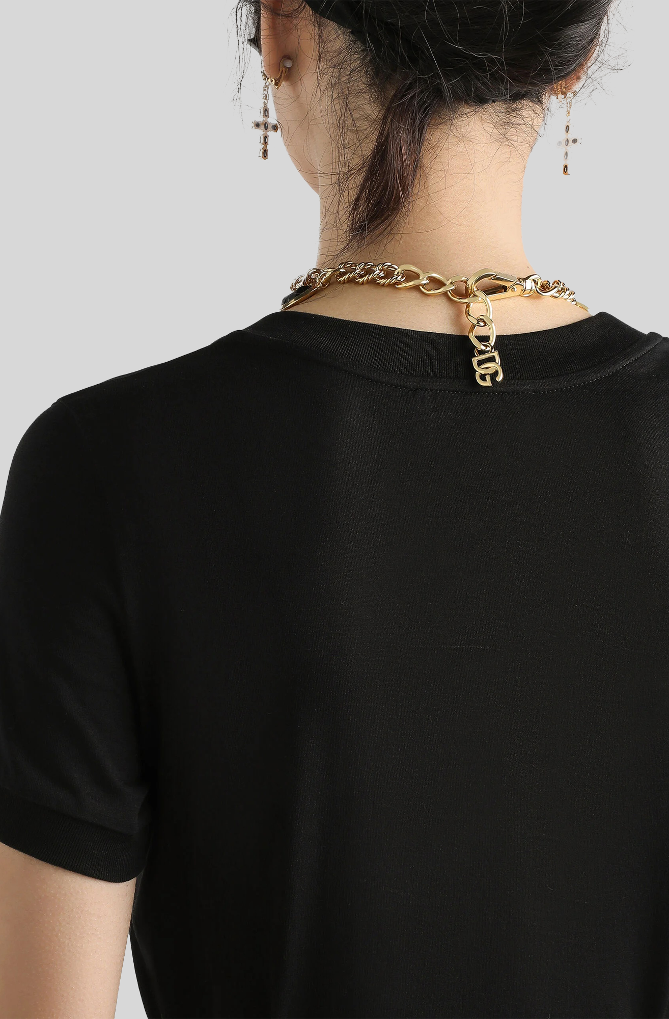 JERSEY T SHIRT WITH EMBROIDERY AND BOW