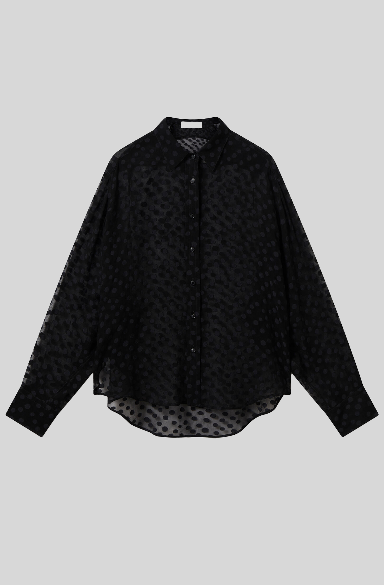 SHEER POLKA DOT CHIFFON SHIRT