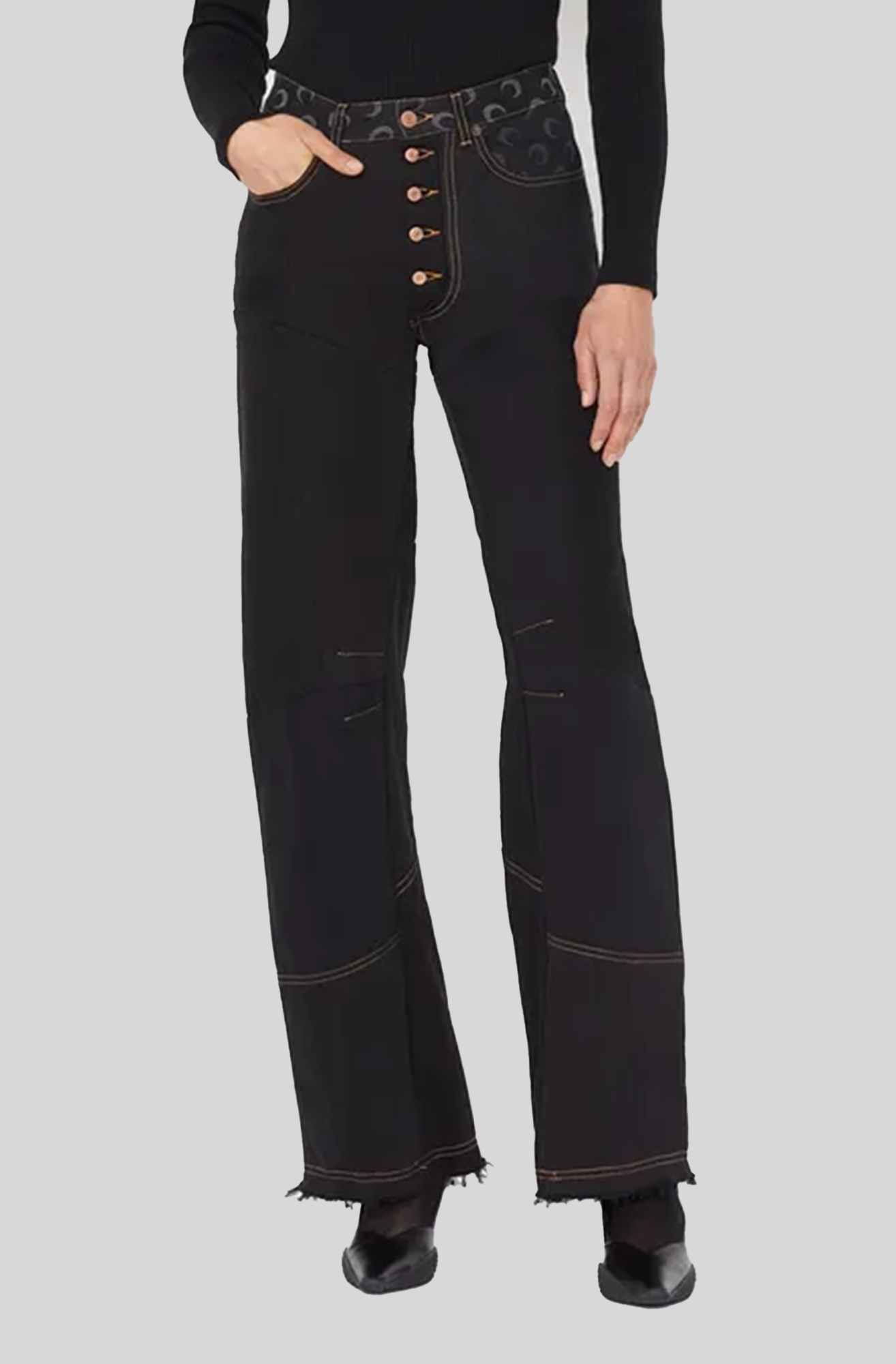PANELLED WIDE-LEG JEANS