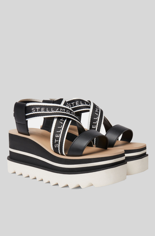 SNEAK- ELYSE STRIPED PLATFORM SANDALS