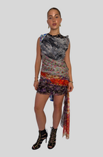 Load image into Gallery viewer, REGENERATED SILK SCARVES DRAPED DRESS
