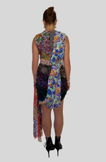 Load image into Gallery viewer, REGENERATED SILK SCARVES DRAPED DRESS
