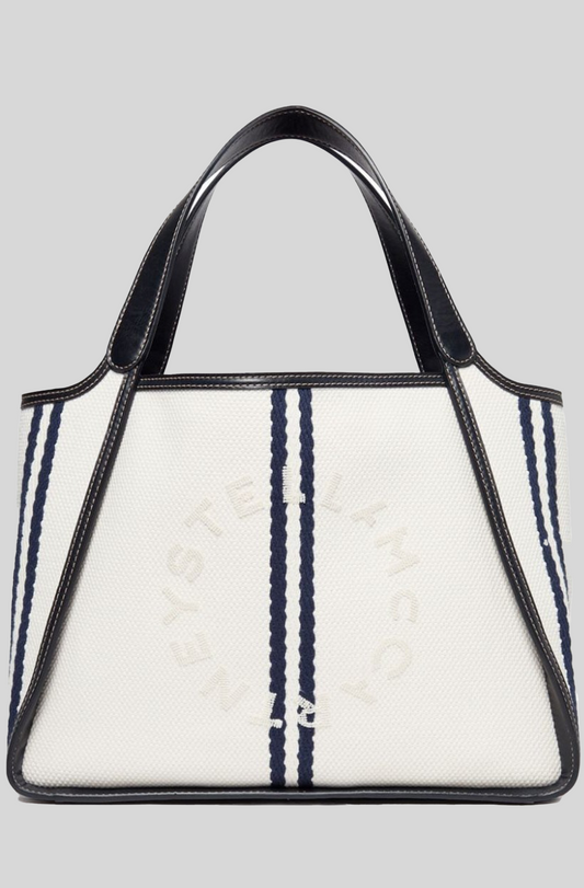 LOGO ECO STRIPED COTTON TOTE