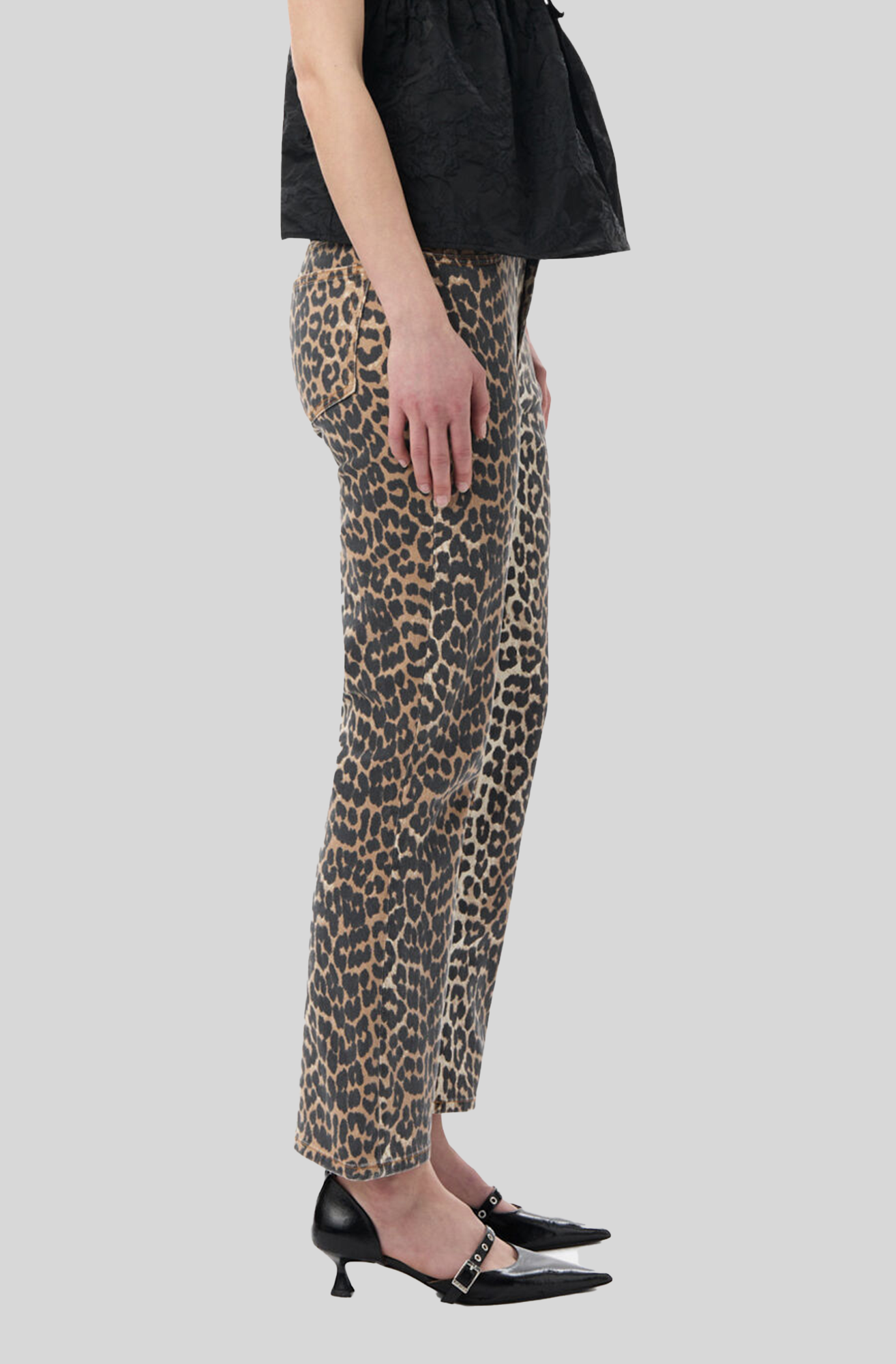 LEOPARD CROPPED JEANS