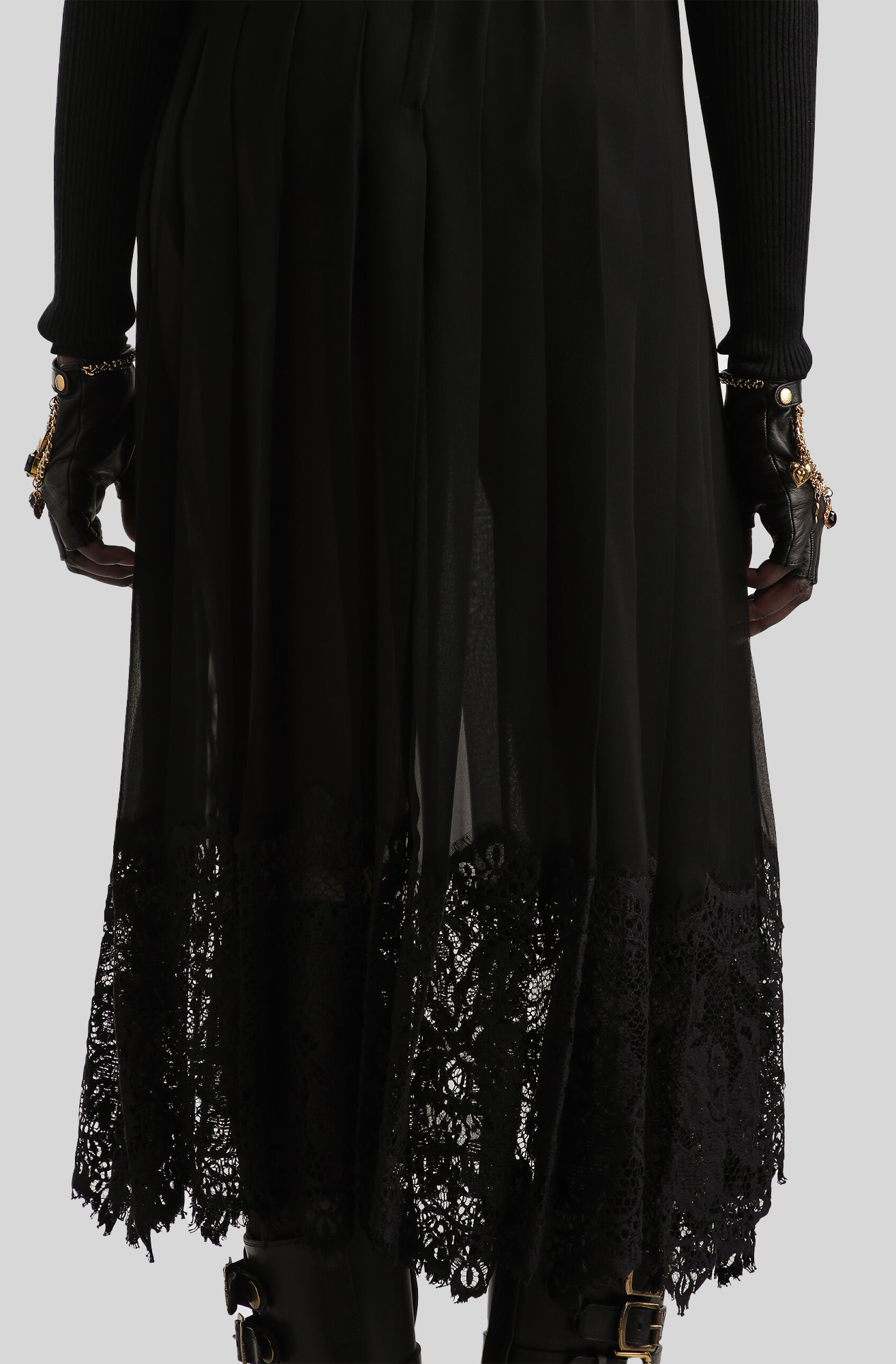 PLEATED CHIFFON SKIRT