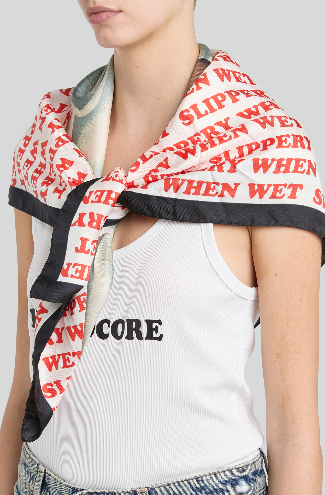 JEFF KOONS SLIPPERY WHEN WET SCARF
