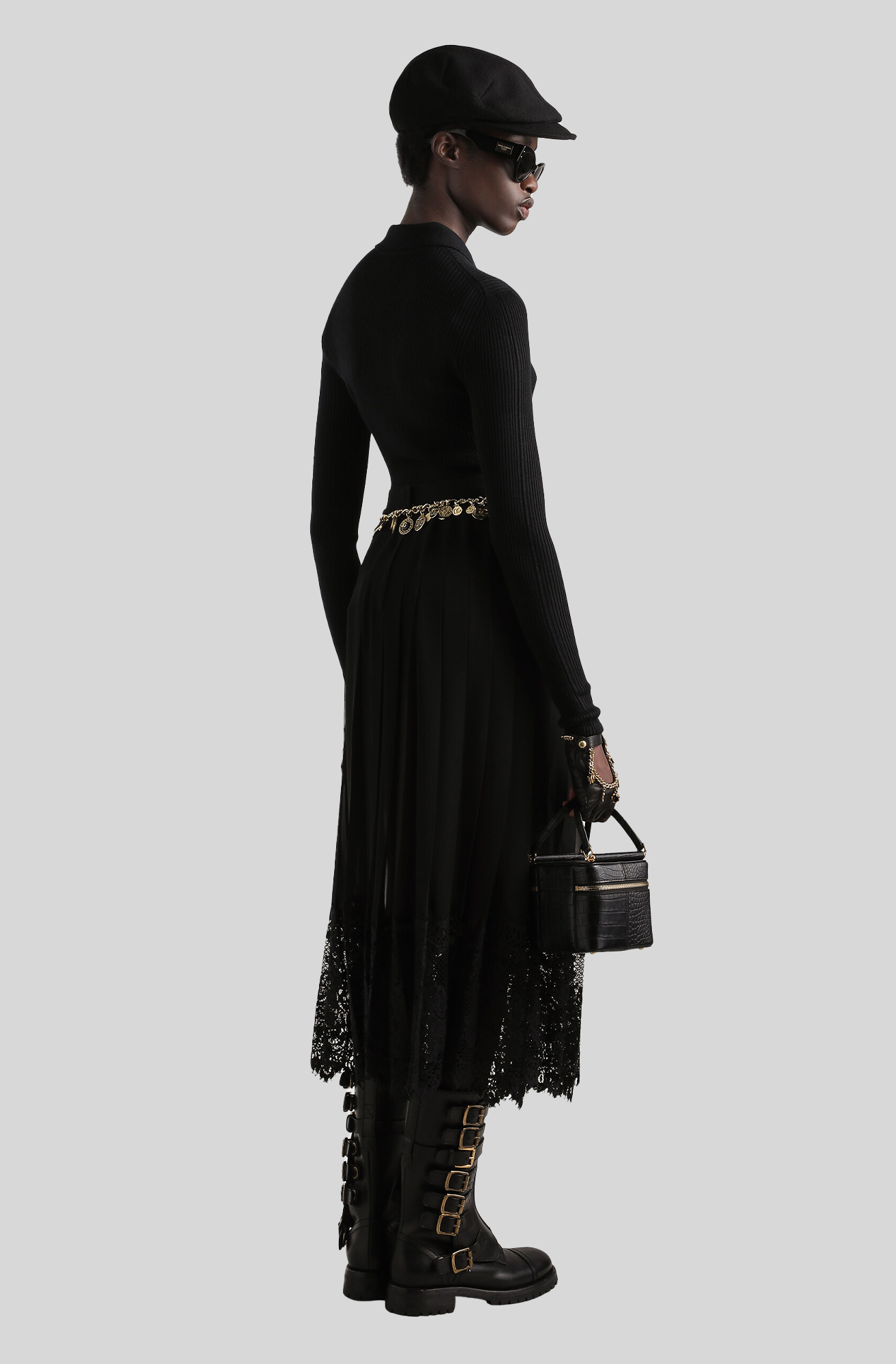 PLEATED CHIFFON SKIRT