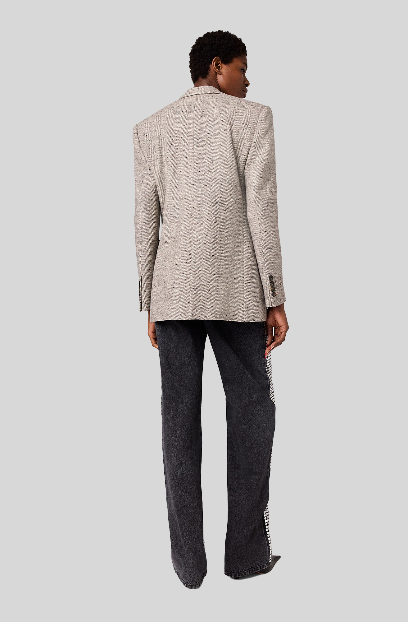 HERRINGBONE SINGLE BREASTED JACKET