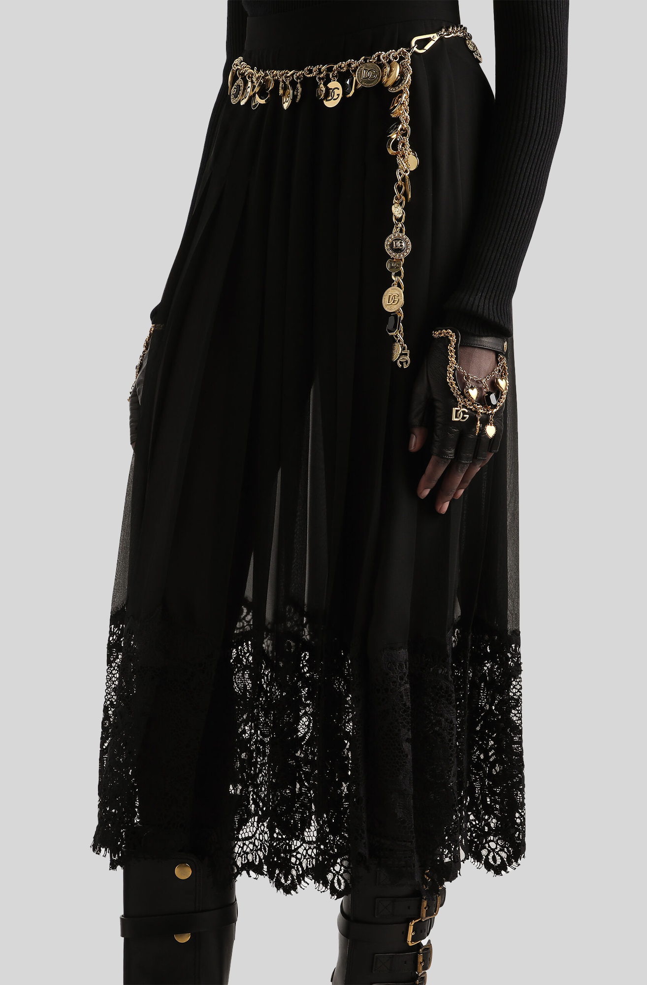 PLEATED CHIFFON SKIRT