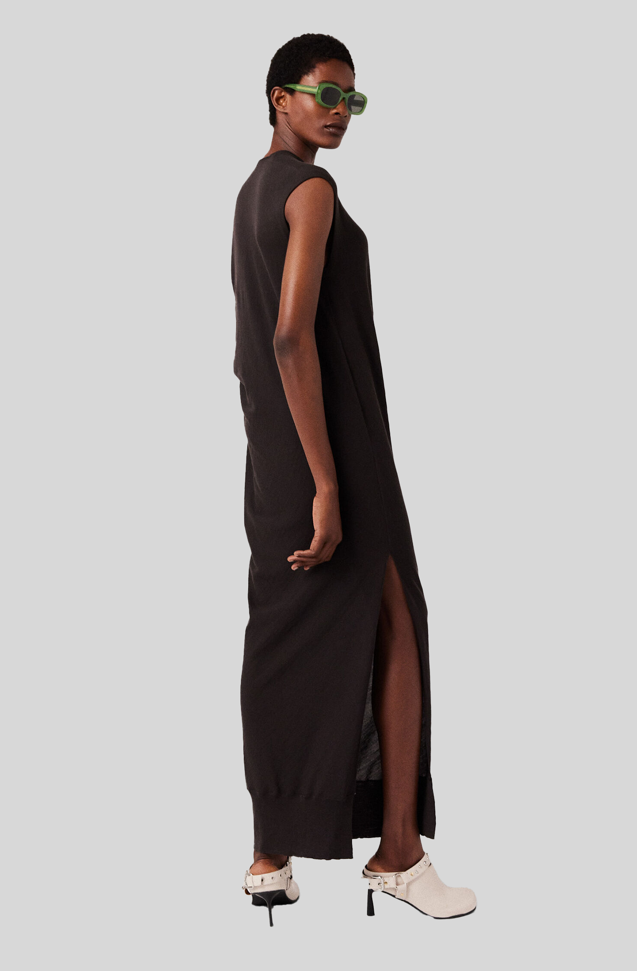 ASYMMETRIC DRAPE MAXI DRESS