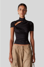 Load image into Gallery viewer, ASYMMETRIC DRAPED JERSEY TOP
