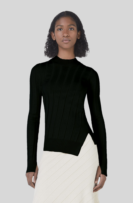 ASYMMETRIC RIB KNIT JUMPER