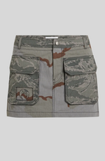 Load image into Gallery viewer, REGENERATED CAMO MINI SKIRT

