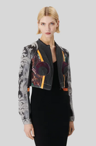 REGENERATED FLORAL TAPESTRIES CROPPED JACKET