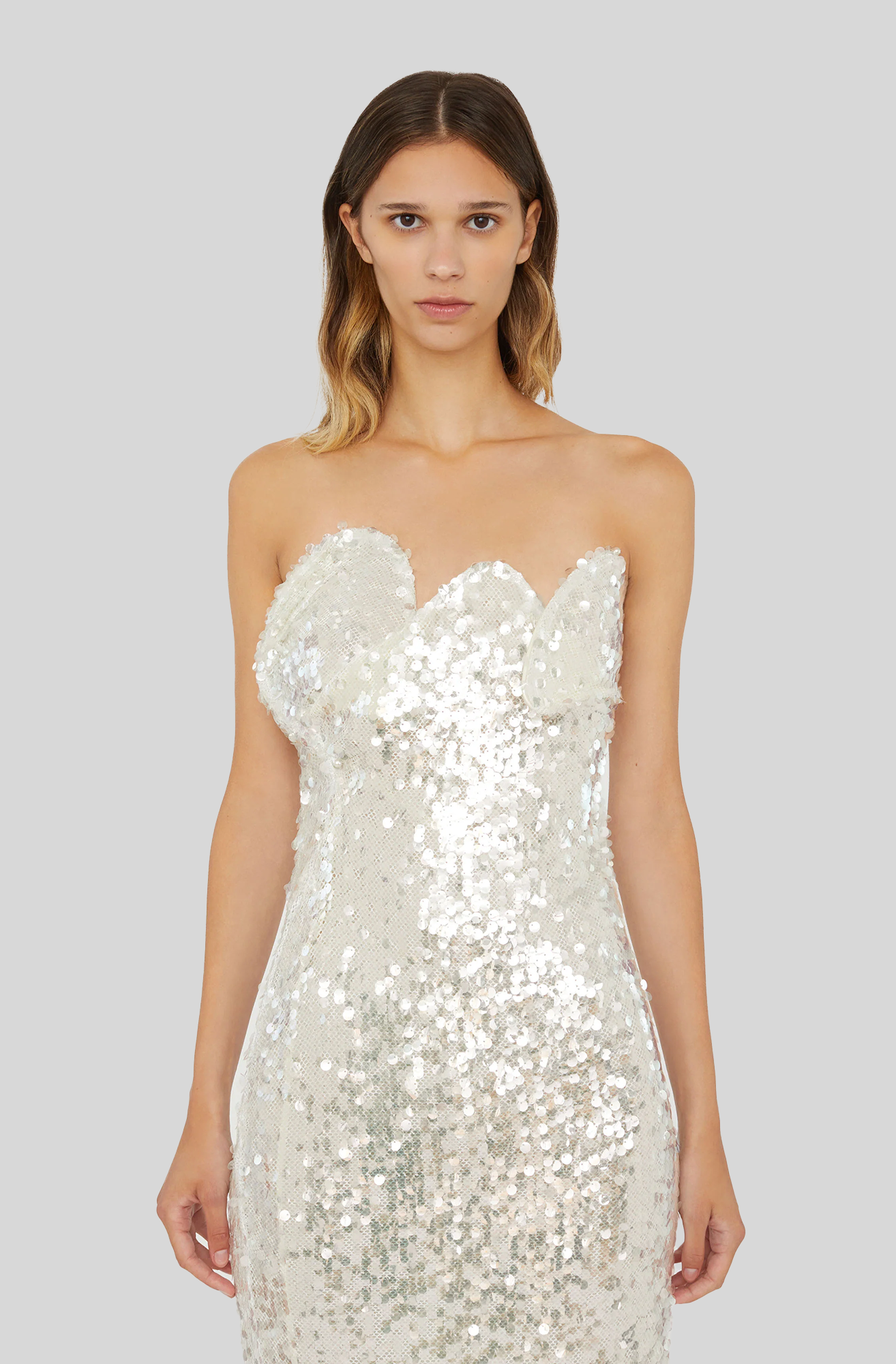 OPALINE SEQUIN STRAPLESS GOWN