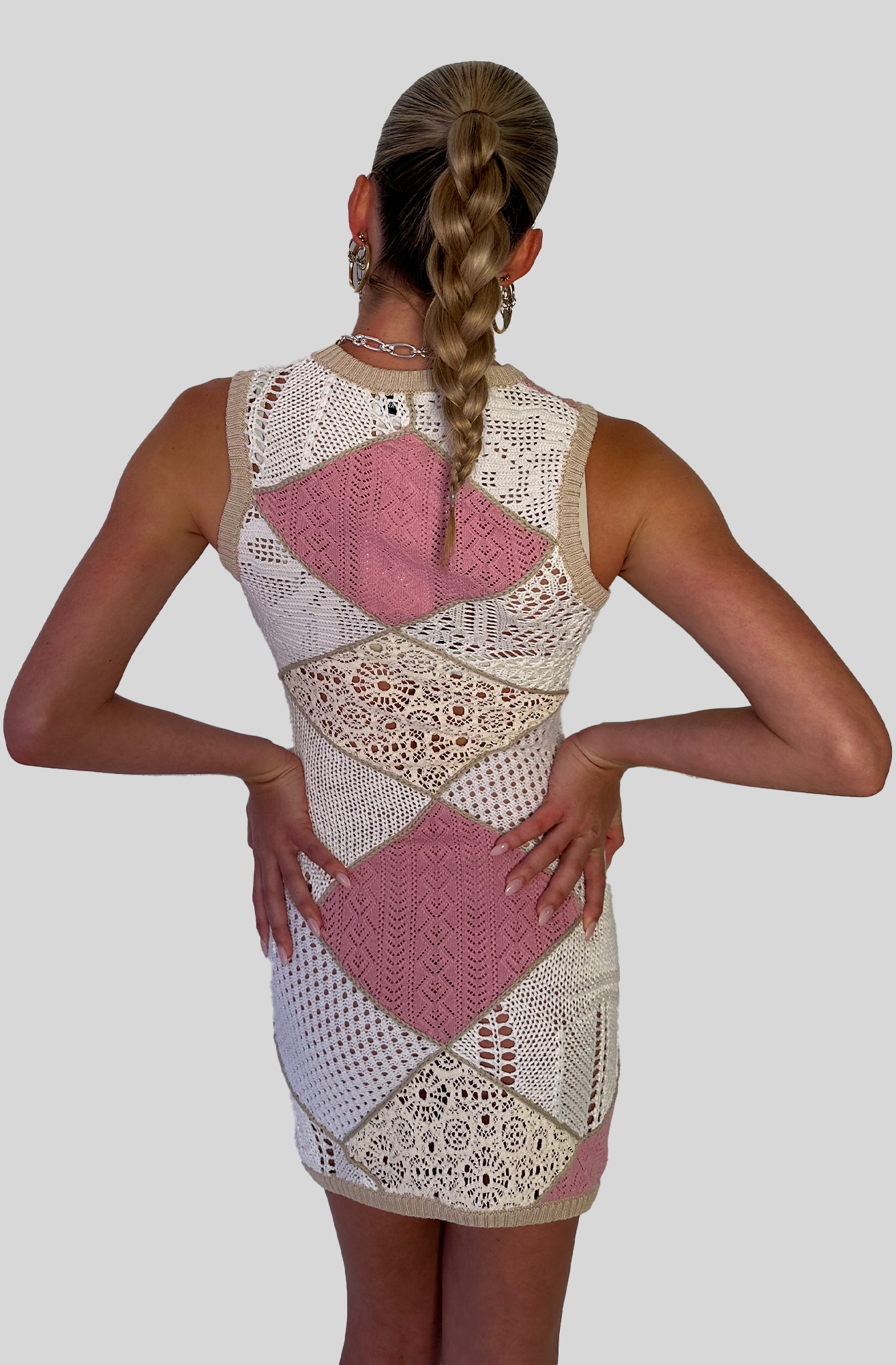 REGENERATED CROCHET MINI DRESS