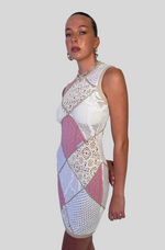 Load image into Gallery viewer, REGENERATED CROCHET MINI DRESS
