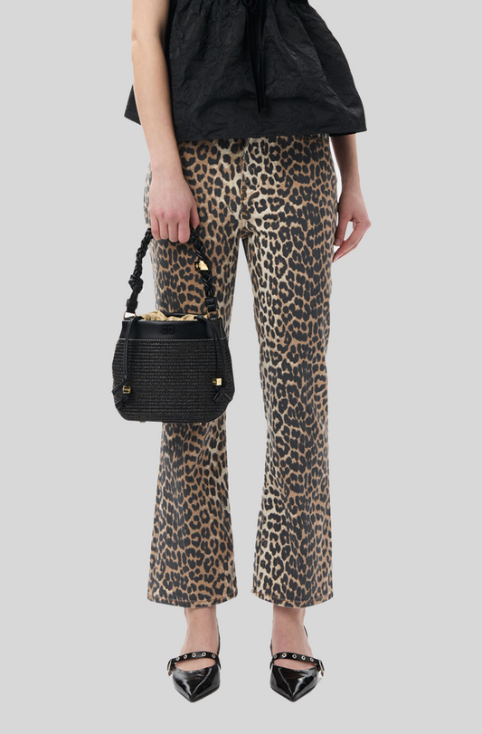 LEOPARD CROPPED JEANS