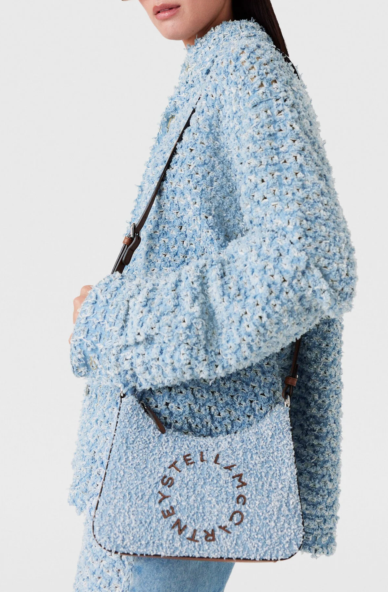 LOGO DENIM BOUCLÉ BAG