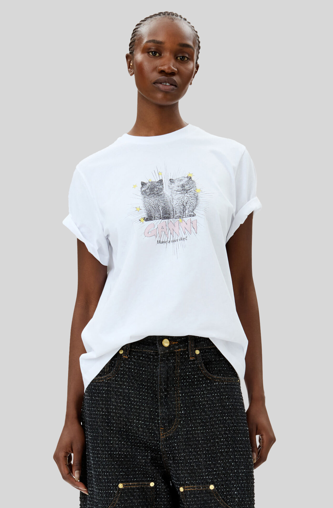 BASIC JERSEY KITTENS RELAXED TEE