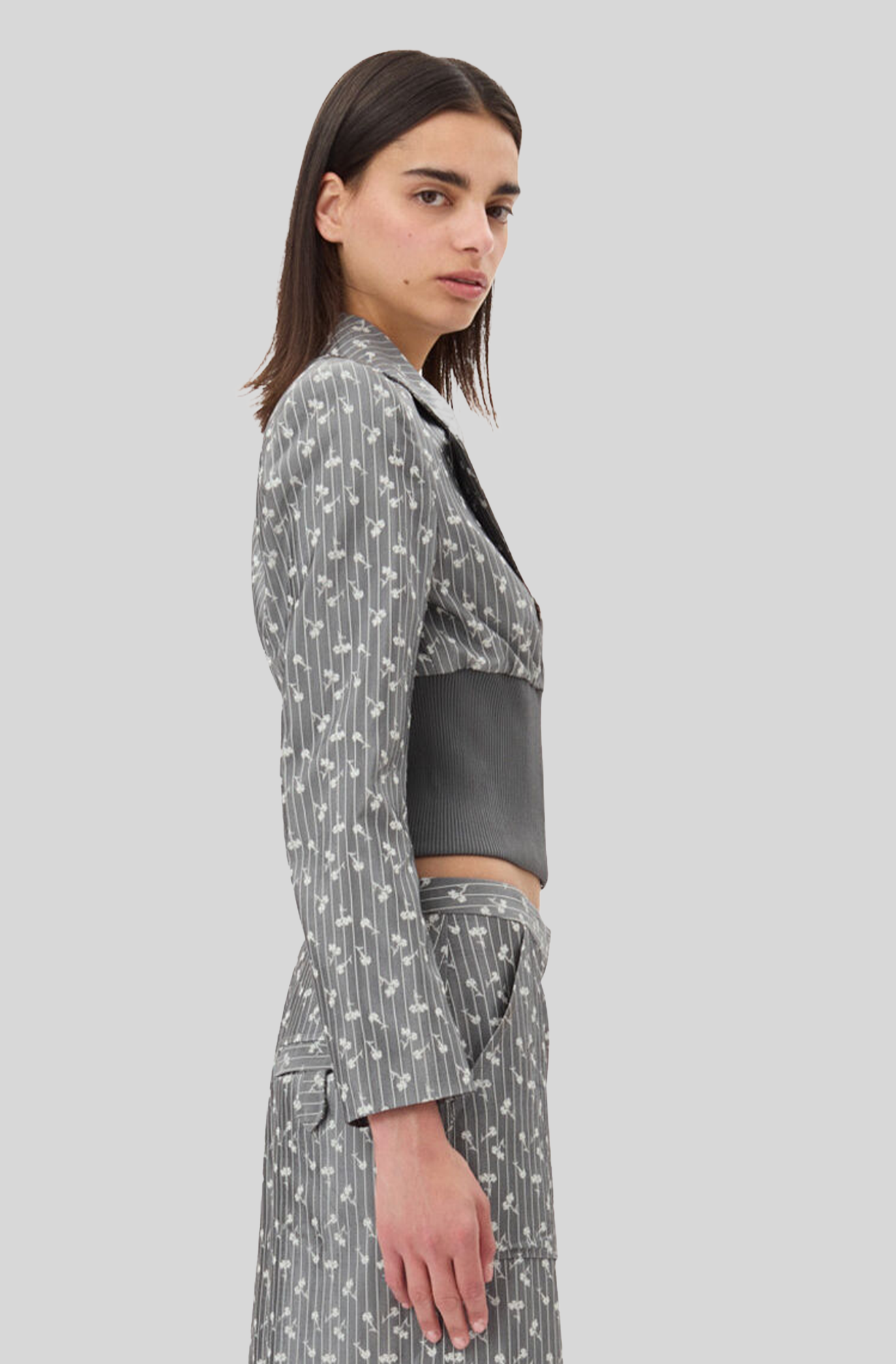 JACQUARD CROPPED BLAZER